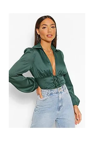 Boohoo Woven Lace Up Corset Top