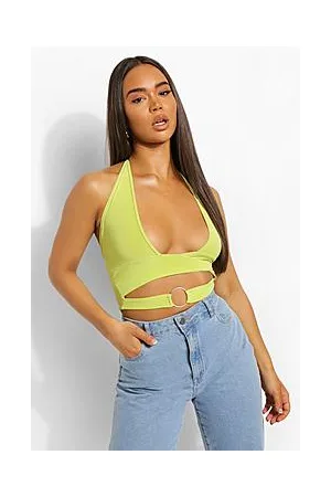 Boohoo Wrap Around Buckle Detail Crop Top