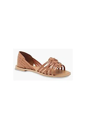 Boohoo Wide Fit Woven Leather Ballet Flats