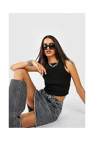 Boohoo Raw Hem Denim Mini Skirt