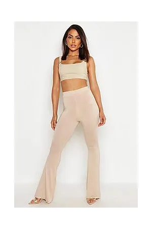 Boohoo Basics High Waisted Jersey Skinny Flared Trousers