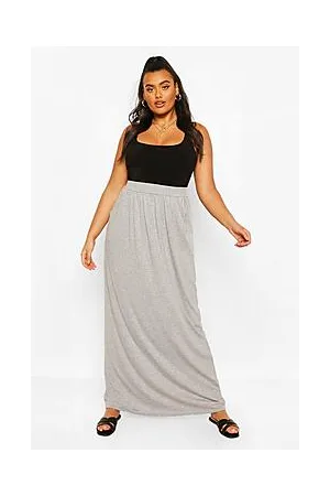 Boohoo Plus Pocket Front Jersey Maxi Skirt