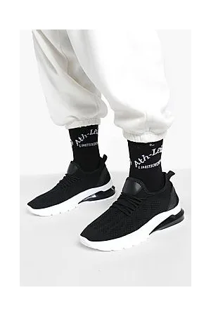 Boohoo Wide Fit Bubble Sole Knitted Sports Trainers