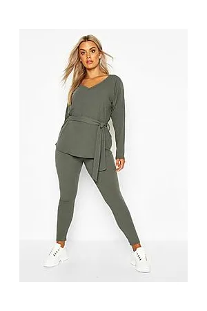 Boohoo Plus Soft Rib Top and Legging Co-Ord