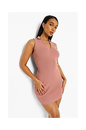 Boohoo Polo Neck Fine Knit Mini Dress