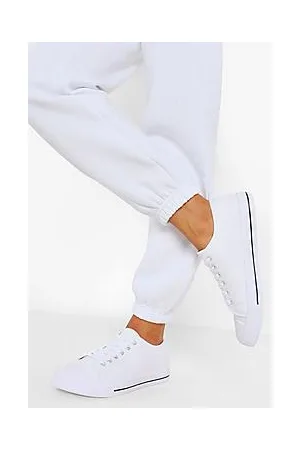 Boohoo Wide Fit Low Top Canvas Trainers