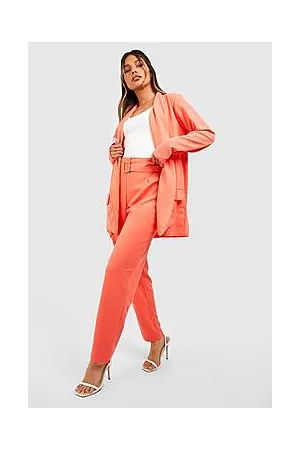 Boohoo Tailored Blazer And Self Fabric Belt Trouser Suit