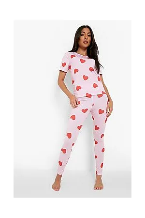Boohoo All Over Heart Print PJ Set