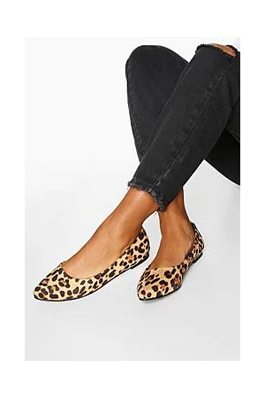 Boohoo Basic Pointed Leopard Ballet Flats