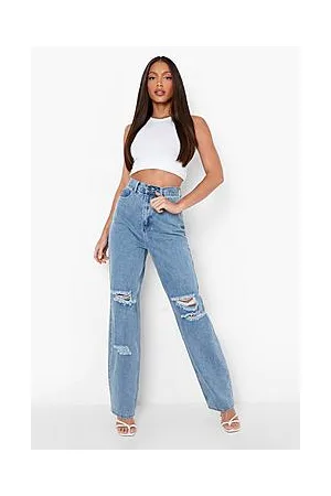 Boohoo Tall Denim Acid Wash Boyfriend Jeans