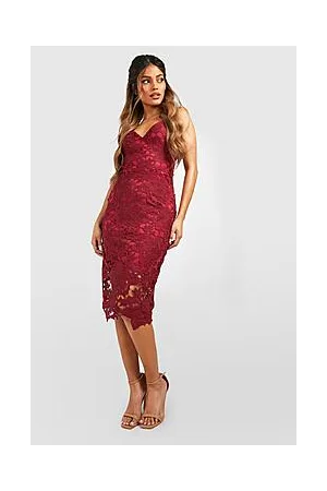 Boohoo Boutique Crochet Lace Strappy Midi Dress