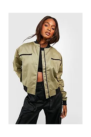 Boohoo Woven Zip Detail Bomber Jacket