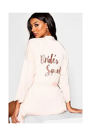 Boohoo Glitter Brides Squad Robe