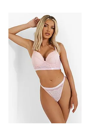 Boohoo Bonded Lace Longline Super Push Up Bra