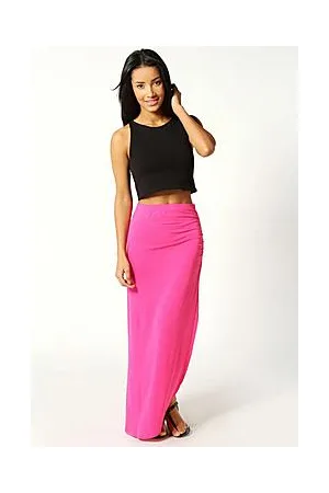 Boohoo Petite Michelle Viscose Maxi Skirt