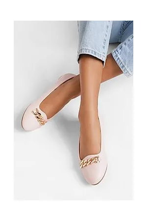Boohoo Croc Chain Trim Slipper Ballet Flats