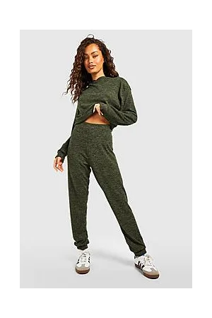 Boohoo Melange Knitted Hoody And Jogger Co-ord Set