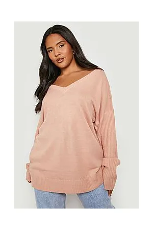 Boohoo Plus Jumper With V Neck Detail Front And Back