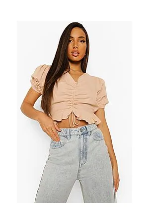 Boohoo Tall Cotton Linen Crop Top