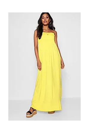 Boohoo Shirred Bandeau Maxi Dress