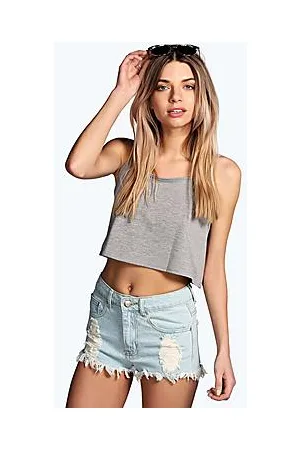 Boohoo High Waist Ripped Denim Shorts