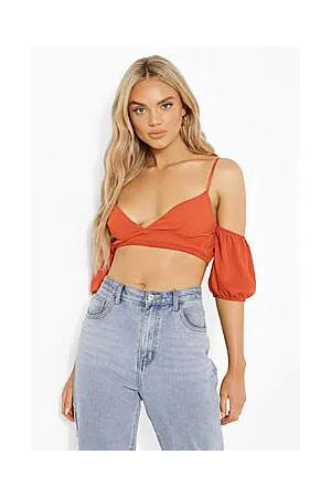 Boohoo Off The Shoulder Cotton Crop Top