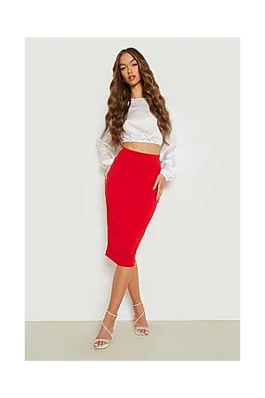 Boohoo Basics High Waisted Jersey Midi Skirt