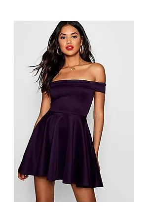 Boohoo Off The Shoulder Skater Dress