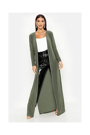 Boohoo Maxi Slinky Side Split Kimono