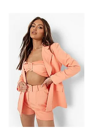 Boohoo Self Fabric Belted Shorts