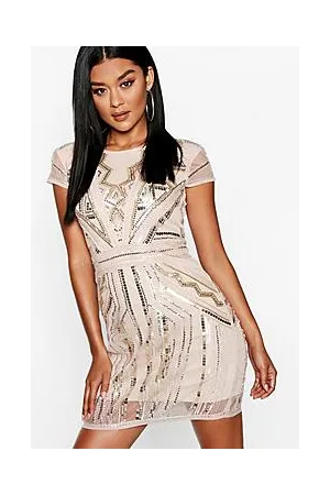 Boohoo Boutique Sequin Cap Sleeve Shift Party Dress