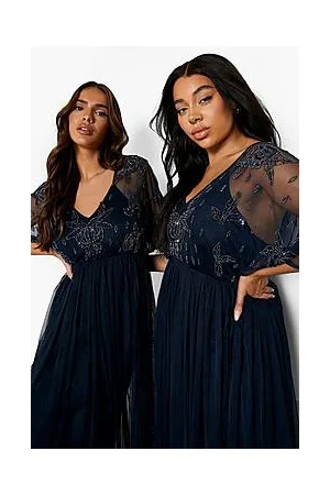Boohoo Bridesmaid Hand Embellished Kimono Mesh Maxi