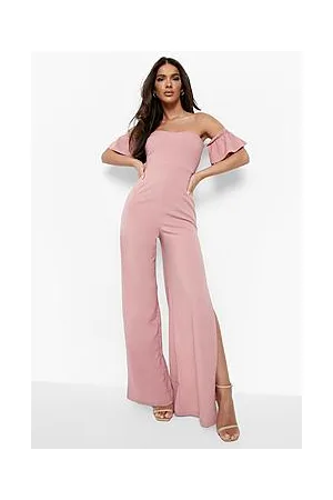 Boohoo Bardot Wide Leg Jumpsuit