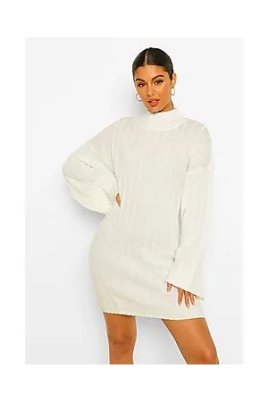 Boohoo Maxi Wide Sleeve Wide Rib Jumper Dress