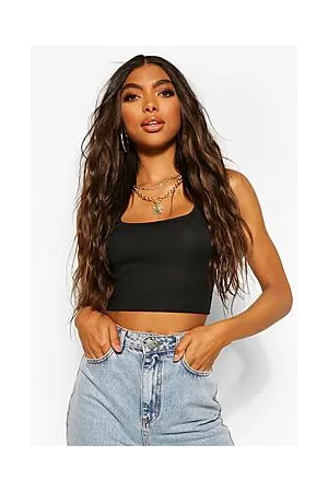 Boohoo Tall Rib Square Neck Crop Vest Top