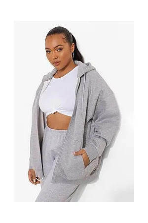Boohoo Recycled Plus Oversized Zip Through Hoodie