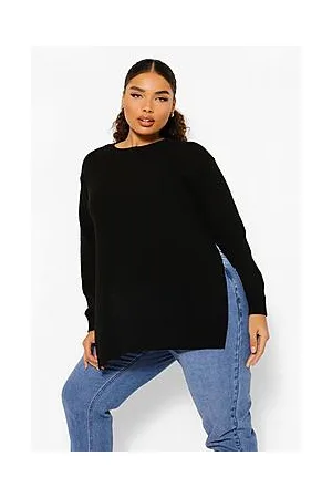 Boohoo Plus Side Split Moss Stitch Jumper