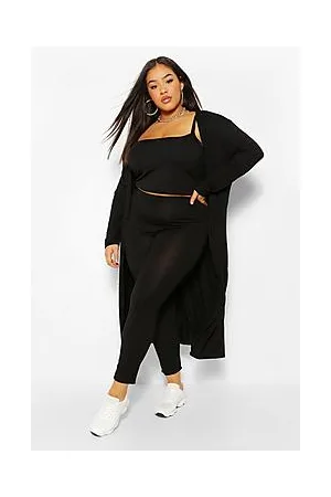 Boohoo Plus Legging & Cardigan 3 Piece Co-Ord Set