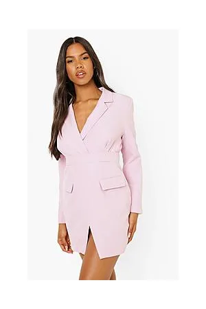 Boohoo Tailored Wrap Front Blazer Dress