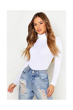 Boohoo Petite Rib Long Sleeved Turtle Neck Top