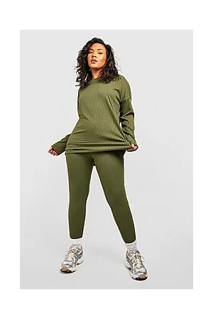 Boohoo Plus Oversized Rib Top and Legging Co-Ord