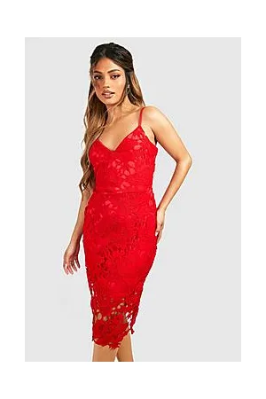 Boohoo Boutique Crochet Lace Strappy Midi Dress