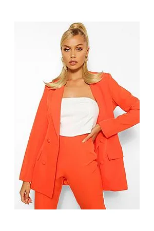 Boohoo Woven Double Breasted Pocket Blazer