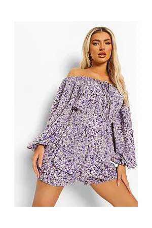 Boohoo Floral Bardot Utility Playsuit