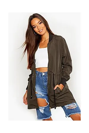 Boohoo Longline Ma1 Bomber Jacket