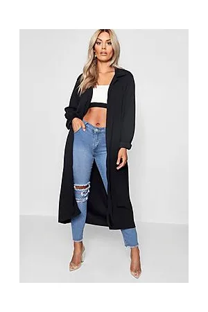 Boohoo Plus Crepe Longline Duster Coat