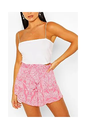 Boohoo Paisley Print Belted Flippy Short