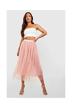 Boohoo Tall Boutique Tulle Mesh Midi Skirt