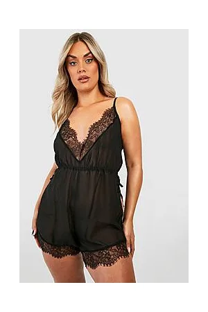 Boohoo Plus Lace Chiffon Teddy