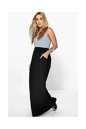 Boohoo Plus Pocket Front Jersey Maxi Skirt